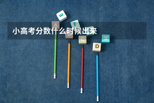 小高考分数什么时候出来