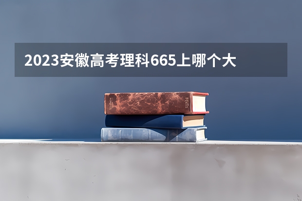 2023安徽高考理科665上哪个大学合适