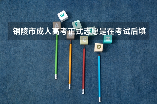 铜陵市成人高考正式志愿是在考试后填吗？