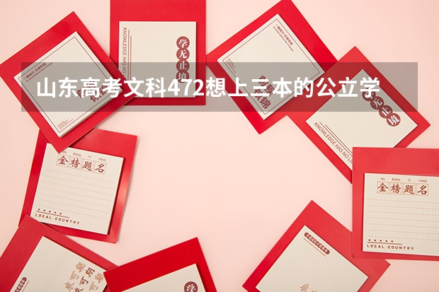 山东高考文科472想上三本的公立学校上哪个大学？