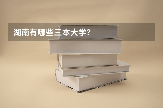 湖南有哪些三本大学？