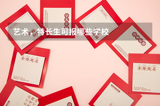 艺术,特长生可报哪些学校