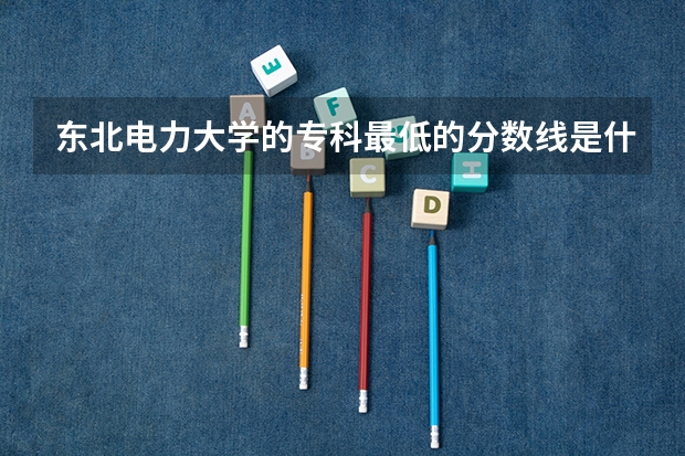 东北电力大学的专科最低的分数线是什么专业