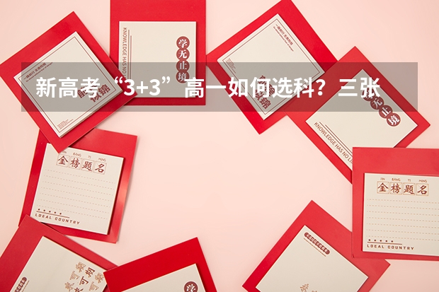 新高考“3+3”高一如何选科？三张图教会你！