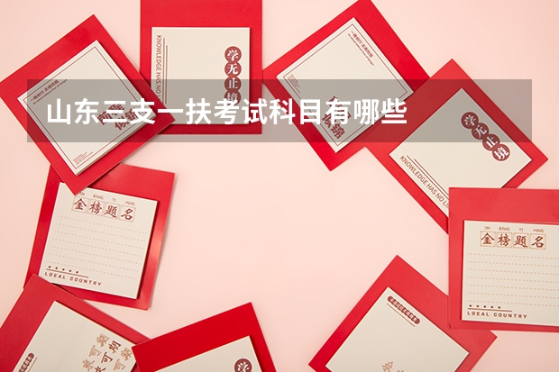 山东三支一扶考试科目有哪些