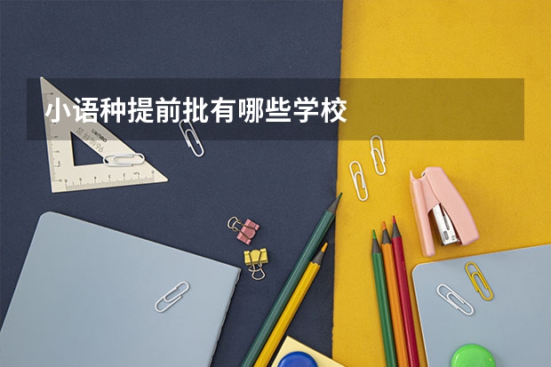 小语种提前批有哪些学校