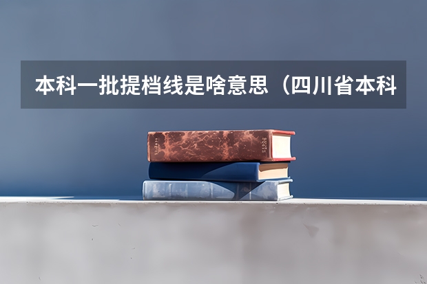 本科一批提档线是啥意思（四川省本科一批投档线）