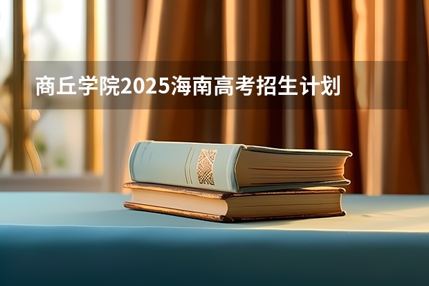 商丘学院2025海南高考招生计划 招多少人（2026参考）