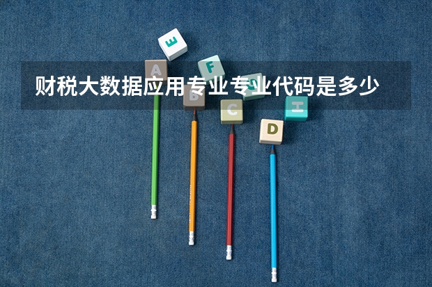 财税大数据应用专业专业代码是多少 上几年
