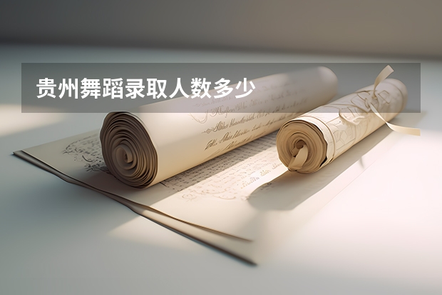 贵州舞蹈录取人数多少