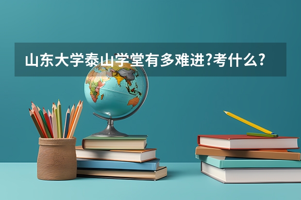 山东大学泰山学堂有多难进?考什么?