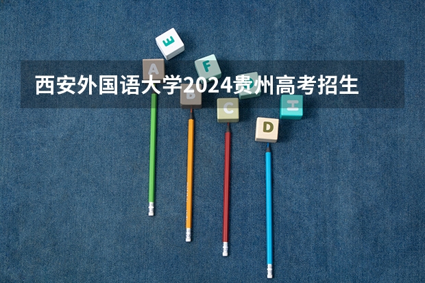 西安外国语大学2024贵州高考招生计划 招多少人