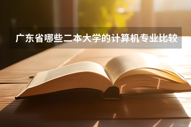 广东省哪些二本大学的计算机专业比较强